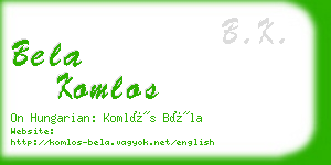 bela komlos business card